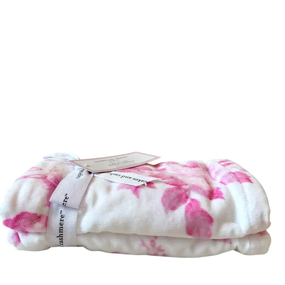 Cupcakes & Cashmere Pink Floral Towel Set- 2 Hand & 2 Bath Towels Cotton NEW